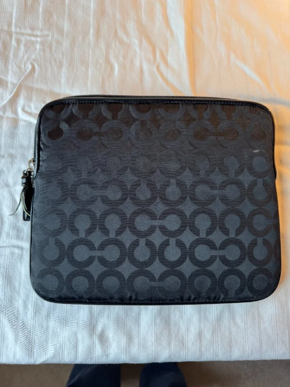 Coach Black Signature Tablet Sleeve & Tech Organizer